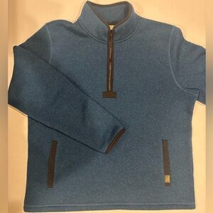LL Bean Men's Sweater Fleece Half Zip Pullover L Dark Marine Blue Casual